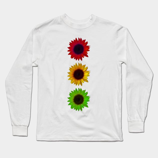 sunflowers semaphore Long Sleeve T-Shirt by AsKartongs